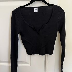 Aritzia TNA cropped thermal long sleeve, size small